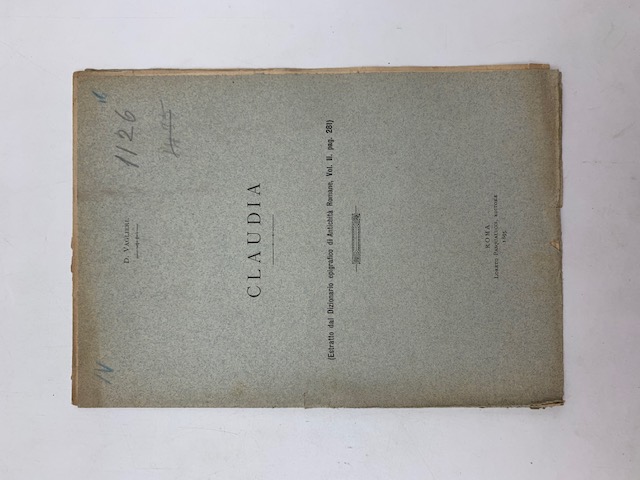 Claudia. Estratto dal Dizionario epigrafico di Antichità romane